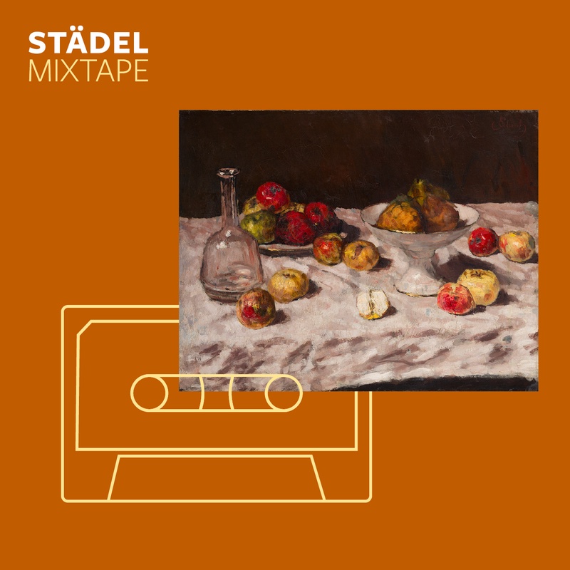 Carl Schuch - Äpfel auf Weiß, mit halbem Apfel