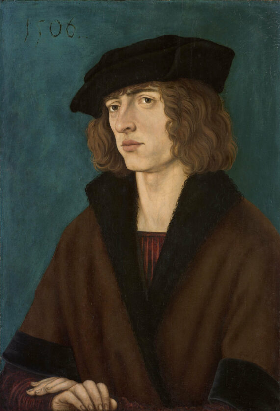 2023_Holbein_Hans Burgkmair Bildnis eines jungen Mannes mit Rosenkranz_1506_neu