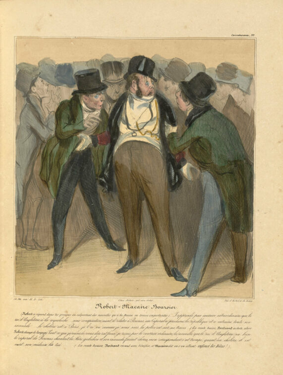 2024_Daumier_Pressebild_Boursier Robert Macaire_Boersenmakler_Album Caricaturana_1838