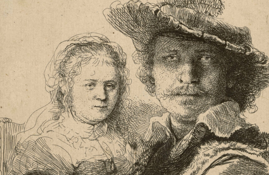 5752 D Rembrandt Selbstbildnis zeichnend mit Saskia