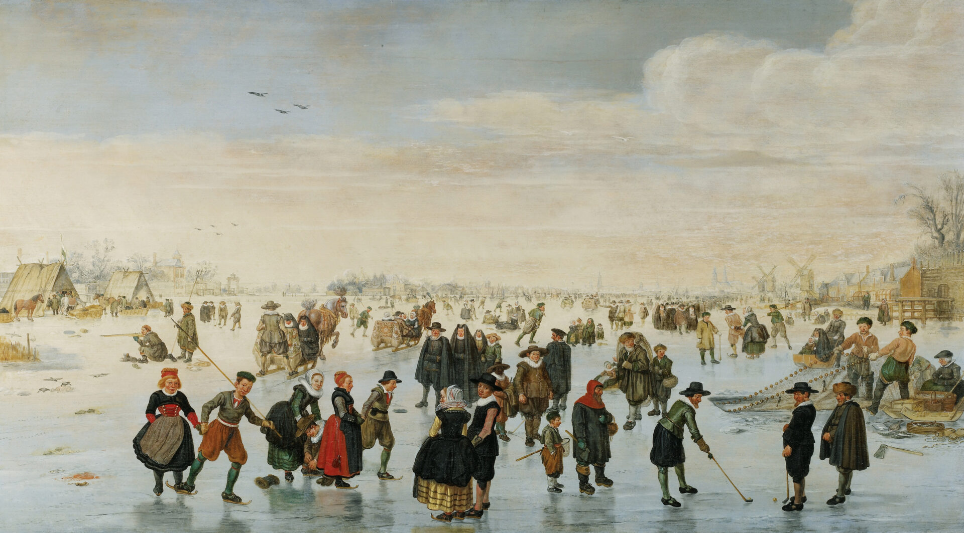 St presse Arent Arentsz genannt Cabel Winterszene auf der Amstel ca 1621
