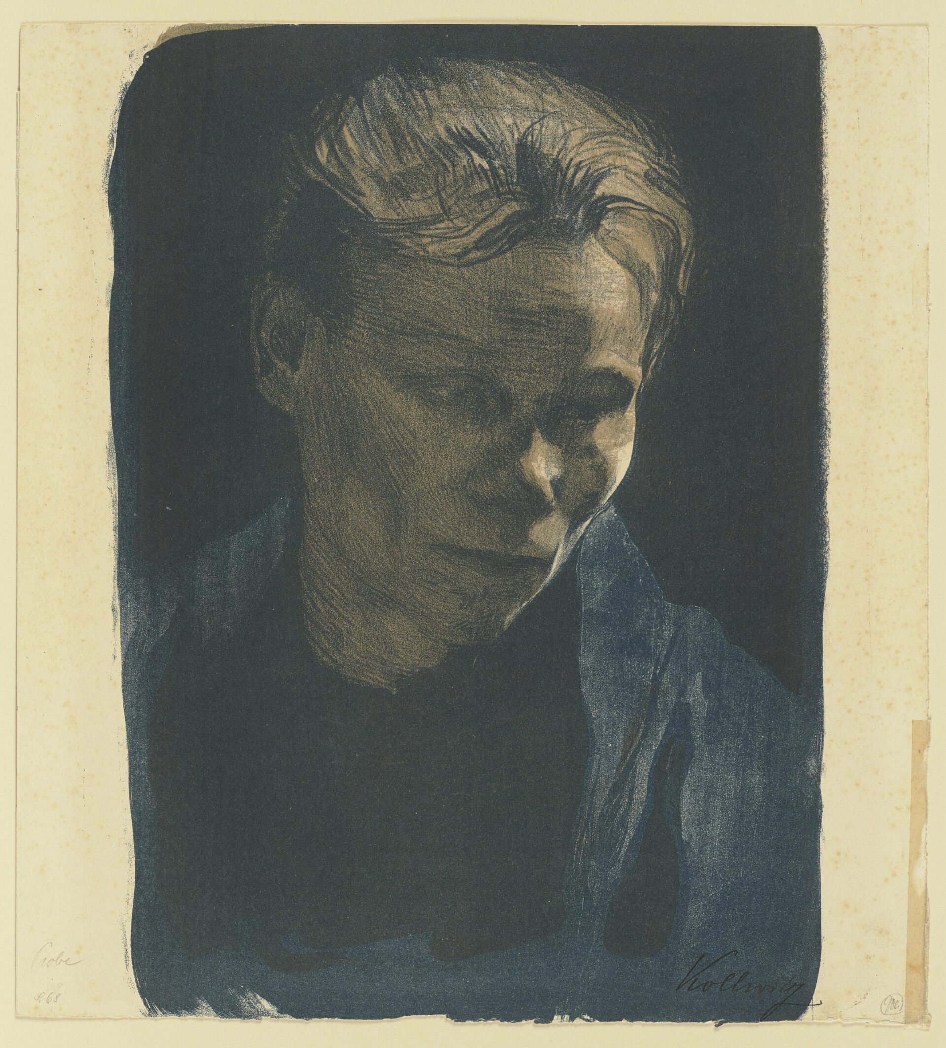 2024_Kollwitz_Pressebild_Brustbild einer Arbeiterfrau mit blauem Tuch_1903