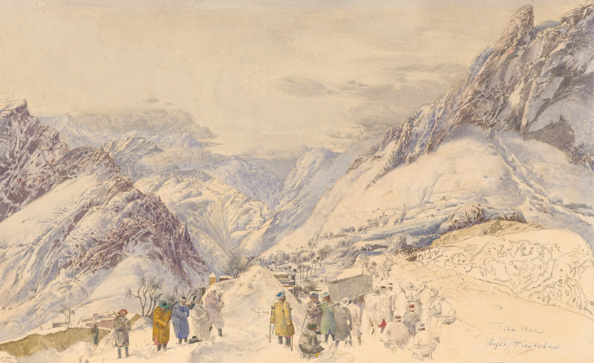 St presse werner tuebke beerdigung im winterlichen tienschan gebirge 1962