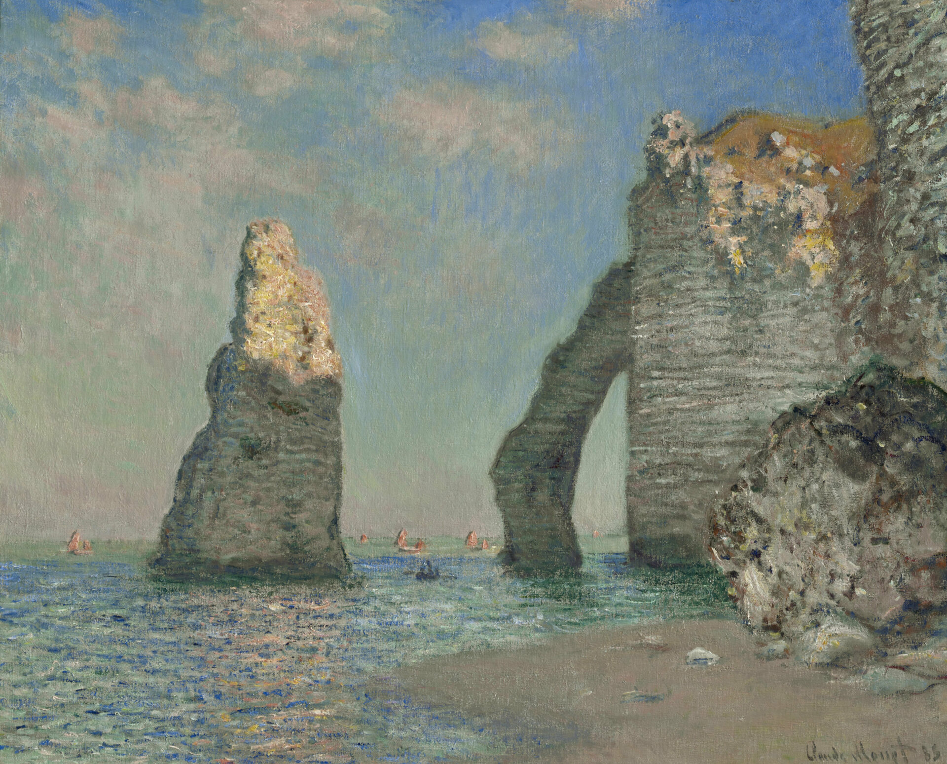 St presse claude monet etretat laiguille et la porte daval 1885 web